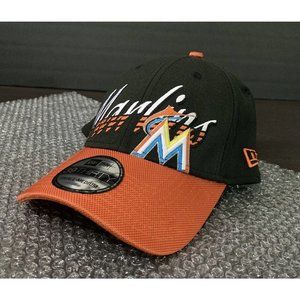 Vintage New Era 3930 MLB Miami Marlins 2Tone Script Adult S/M OS New RARE DESIGN